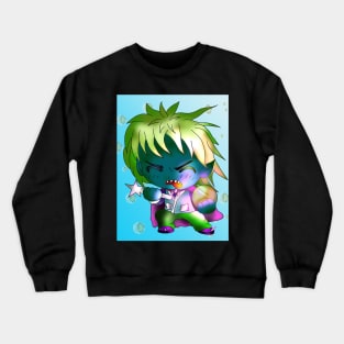 chibi dark elf wizard, warlock or sorcerer Crewneck Sweatshirt